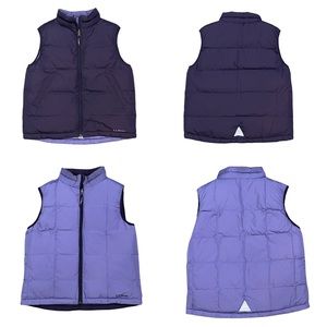 L.L. BEAN Youth Purple Reversible Down Vest L (14/16)